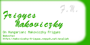 frigyes makoviczky business card